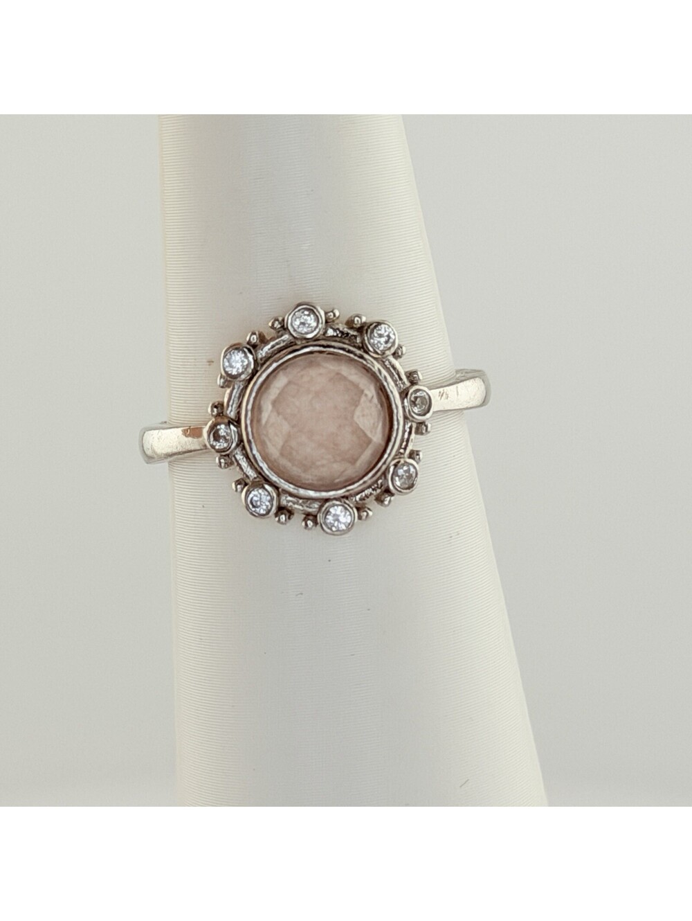 Bomb Party Ring Sz 9 “Embrace The Journey” Genuine Pink Quartz Retro RBP2853